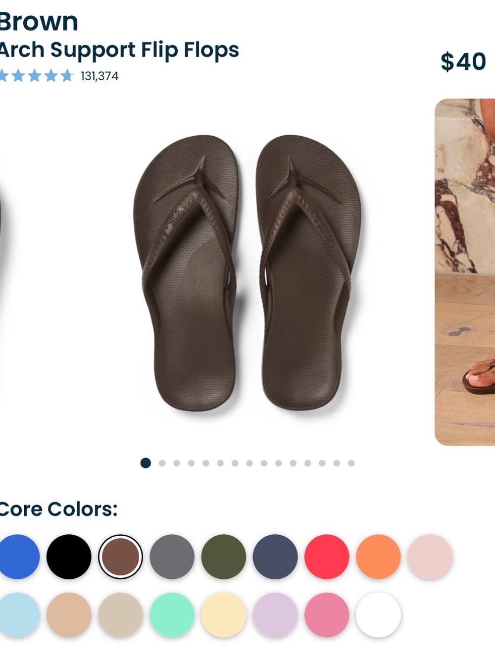 Archies Brown Women’s Arch Support Flip Sandals
